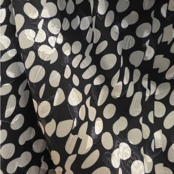 MILLY Revolve Black White Dot Burnout Silky Blouse Bell Sleeve Size Medium EUC - Picture 8 of 9